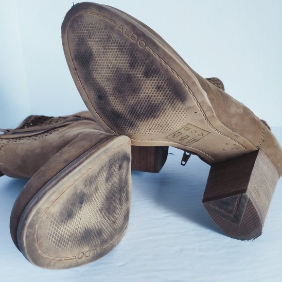 ALDO Brown Suede Booties - Picture 4 of 6